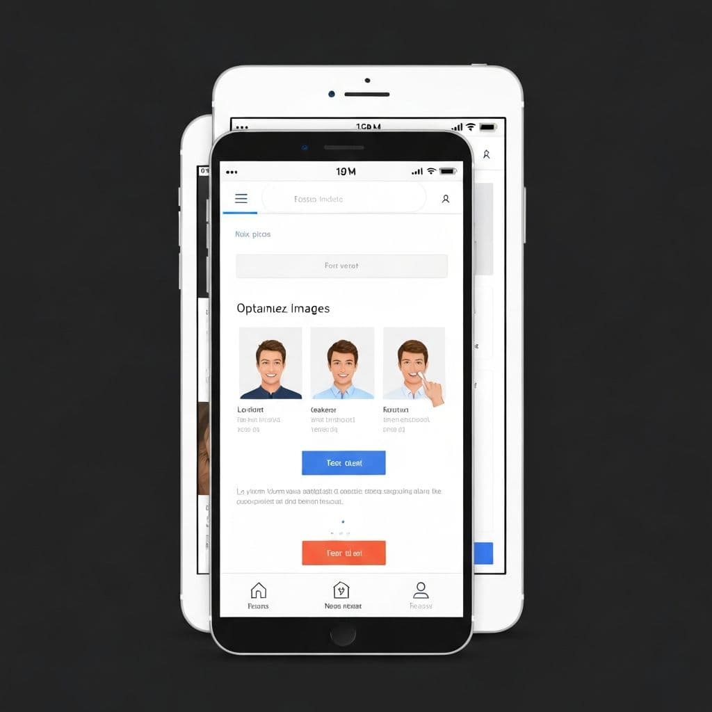 Mobile view of the application